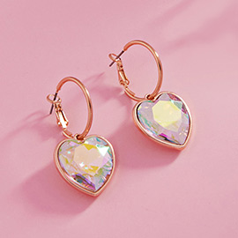 Heart Stone Dangle Earrings