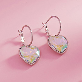 Heart Stone Dangle Earrings