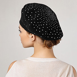 Bling Solid Beret Hat