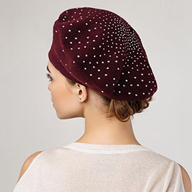 Bling Solid Beret Hat