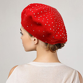 Bling Solid Beret Hat