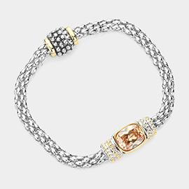 CZ Stone Accented Magnetic Bracelet