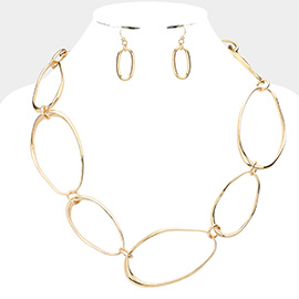 Abstract Open Metal Link Necklace