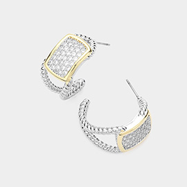 CZ Embellished Hoop Earrings