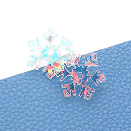 Hologram Snowflake Stud Earrings