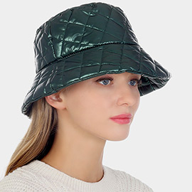 Quilted Puffer Solid Bucket Hat