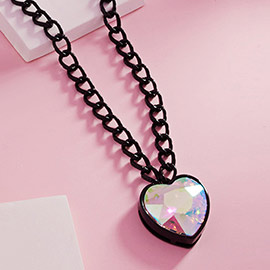 Heart Stone Pendant Necklace