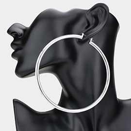 4 Inch Metal Hoop Pin Catch Earrings