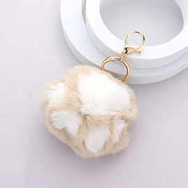 Faux Fur Paw Keychain