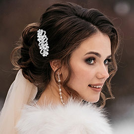 Rhinestone Embellished Petal Hair Comb