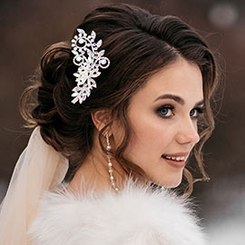 Marquise Stone Pointed Flower Hair Comb