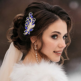 Marquise Stone Accented Butterfly Hair Comb