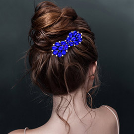 Teardrop Stone Cluster Bow Hair Comb
