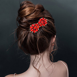 Teardrop Stone Cluster Bow Hair Comb