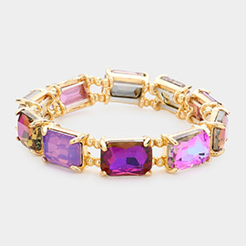 Emerald Cut Stone Stretch Evening Bracelet