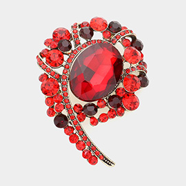 Oval Accented Bubble Stone Cluster Pin Brooch