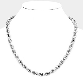 Stainless Steel 20 Inch 8mm Rope Chain Necklace