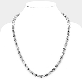 Stainless Steel 24 Inch 8mm Rope Chain Necklace