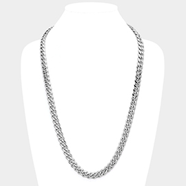 Stainless Steel 30 Inch 8mm 6 Diamond Cut Cuban Chain Necklace
