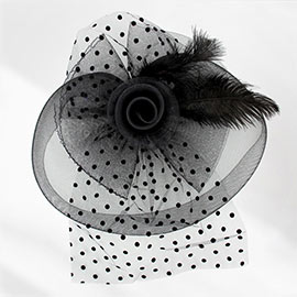 Feather Mesh Flower Fascinator / Headband