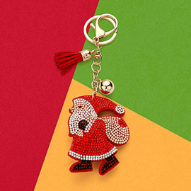 Bling Santa Claus Tassel Keychain