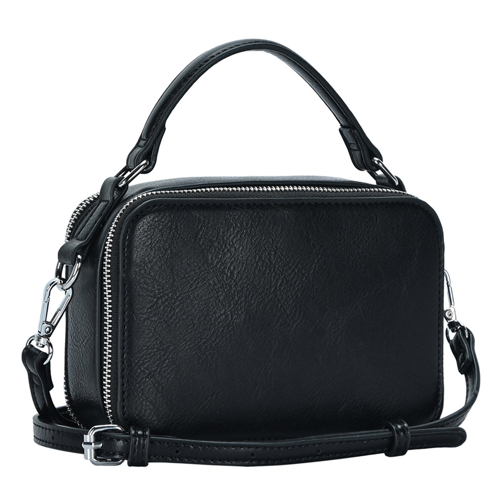 Solid Faux Leather Rectangle Tote / Crossbody Bag