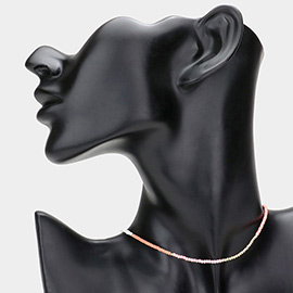 Metal Beads Accented Seed Beaded Choker Nacklace