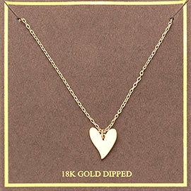 18K Gold Dipped Metal Heart Pendant Necklace