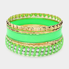 6PCS - Multi Layered Bangle Bracelets