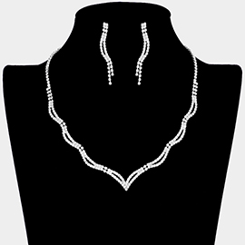 Wavy Rhinestone Necklace