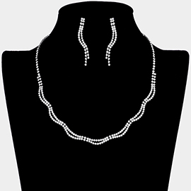 Wavy Rhinestone Necklace