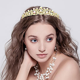 Oval Stone Pointed Princess Tiara