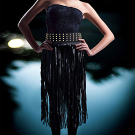 Faux Leather Fringe Stud Accented Over The Body Belt