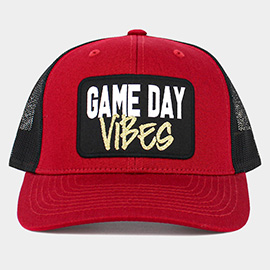 Game Day Vibes Message Mesh Back Baseball Cap