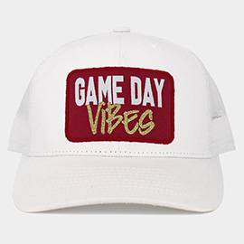 Game Day Vibes Message Mesh Back Baseball Cap