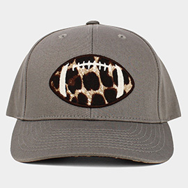 Leopard Football Ball Front Baseball Cap