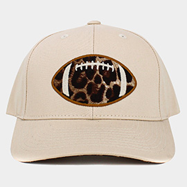Leopard Football Ball Front Baseball Cap