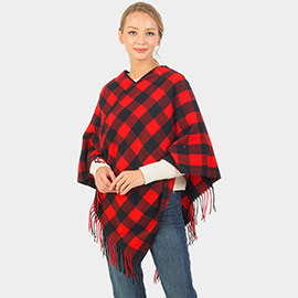 Buffalo Plaid Pattern Soft Poncho