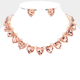 Heart Stone Link Evening Necklace