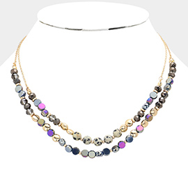 Double Layer Faceted Beaded Necklace
