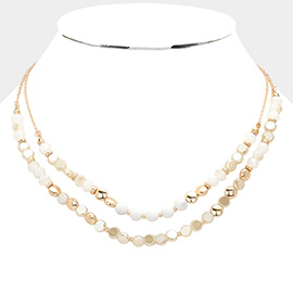 Double Layer Faceted Beaded Necklace