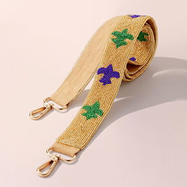 Mardi Gras Seed Beaded Bag Strap