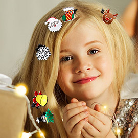 6PCS - Christmas Theme Mini Hair Claw Clip Set