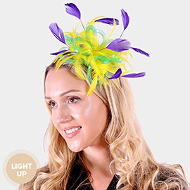 LED Light Up Mardi Gras Feather Headband