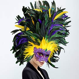 Mardi Gras Masquerade Venetian Feather Mask