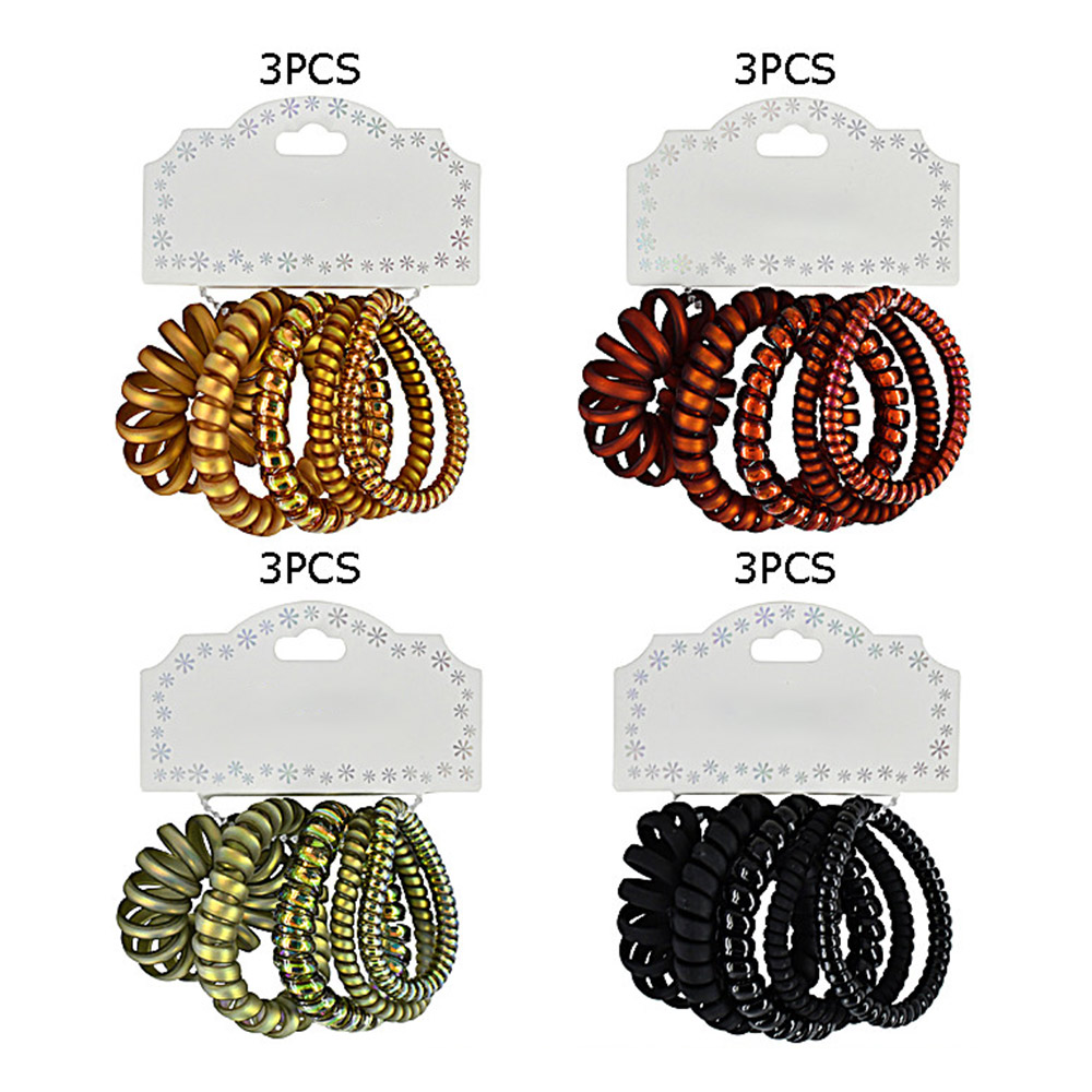 12 SET OF 5 Telephone Cord Coil Hair Bands