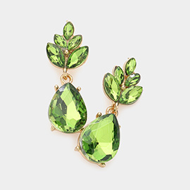 Crystal Teardrop Cluster Vine Evening Earrings