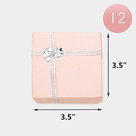 12PCS - Simple Bow Deco Square Gift Boxes