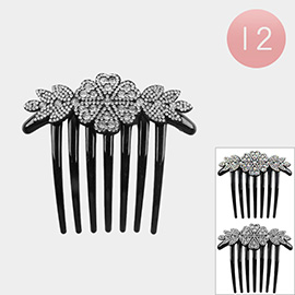 12PCS - Flower Bling Hair Combs