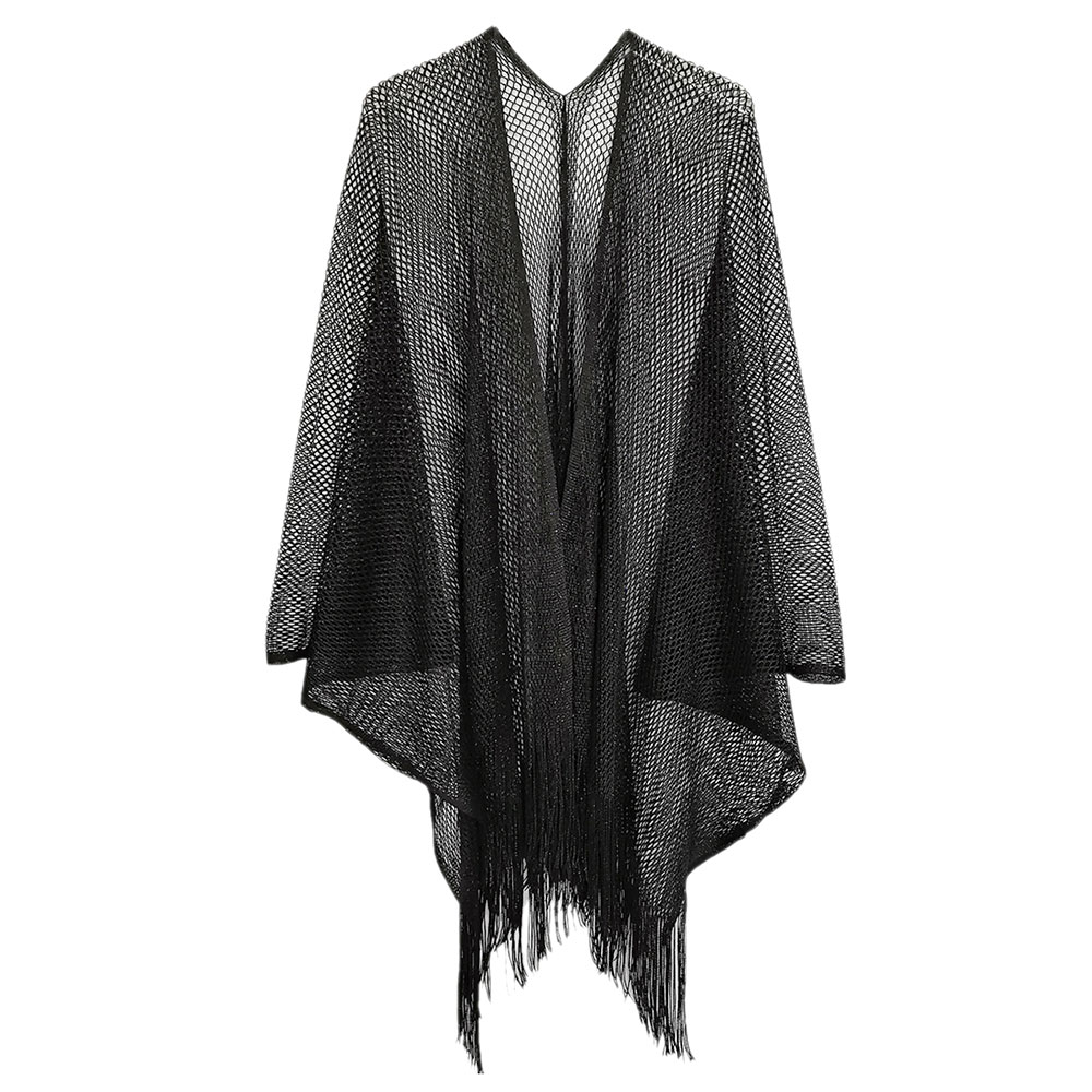 Sparkle Glitter Mesh Kimono Poncho